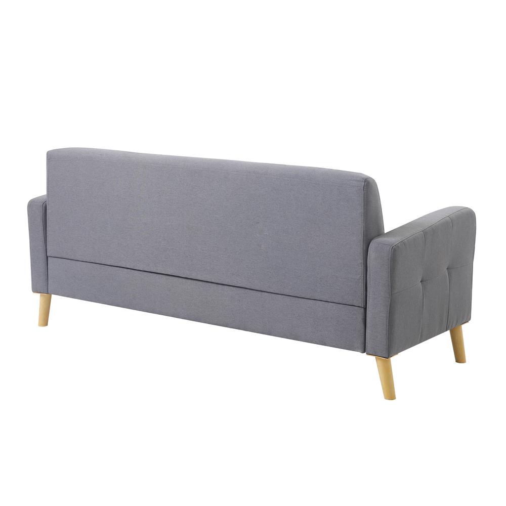 Ac Pacific Jans Gray Mid Century Modern Sofa With Stylish Button