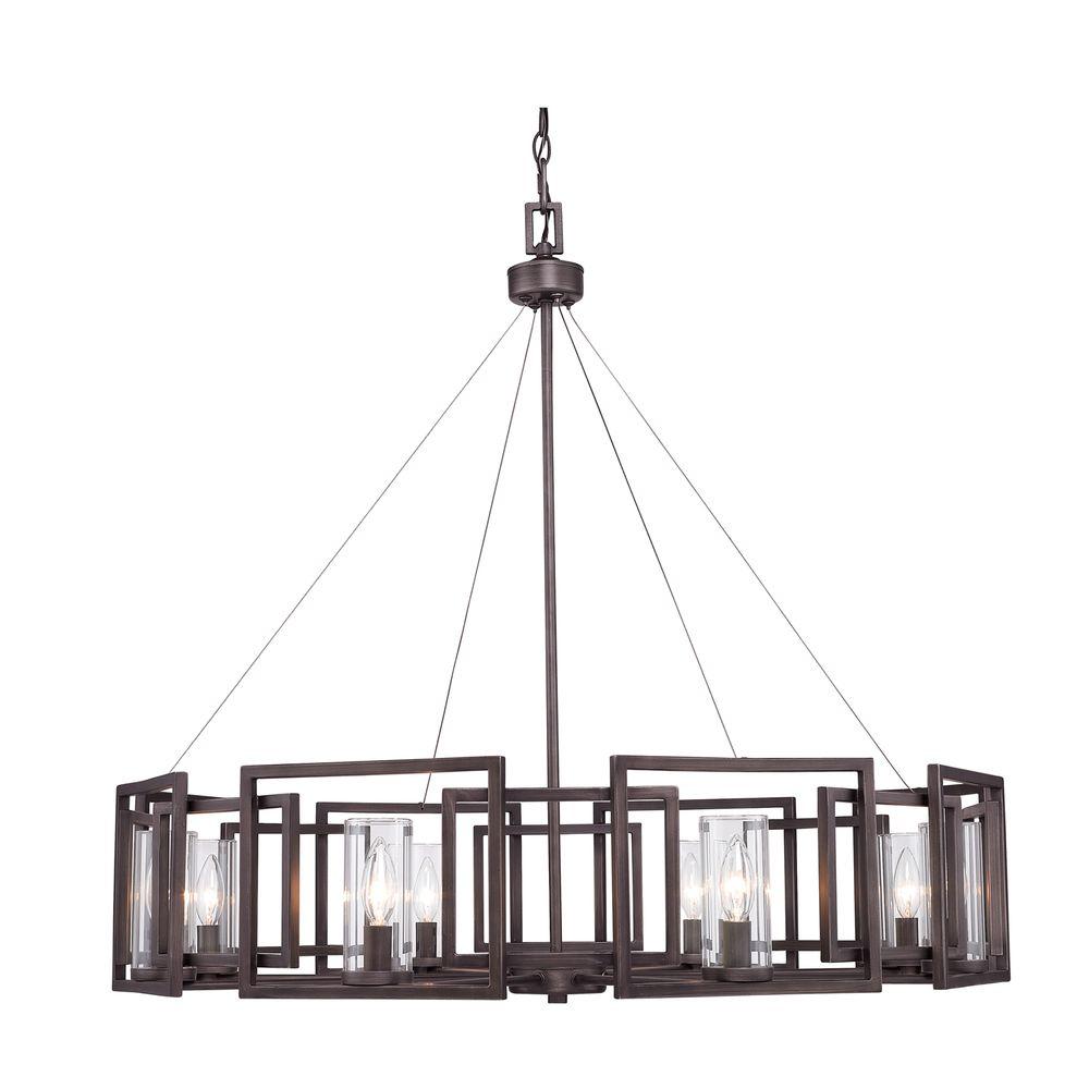 Golden Lighting Reddington Collection 8 Light Gunmetal Bronze Golden Lighting Reddington Collection 8 Light Gunmetal Bronze Chandelier