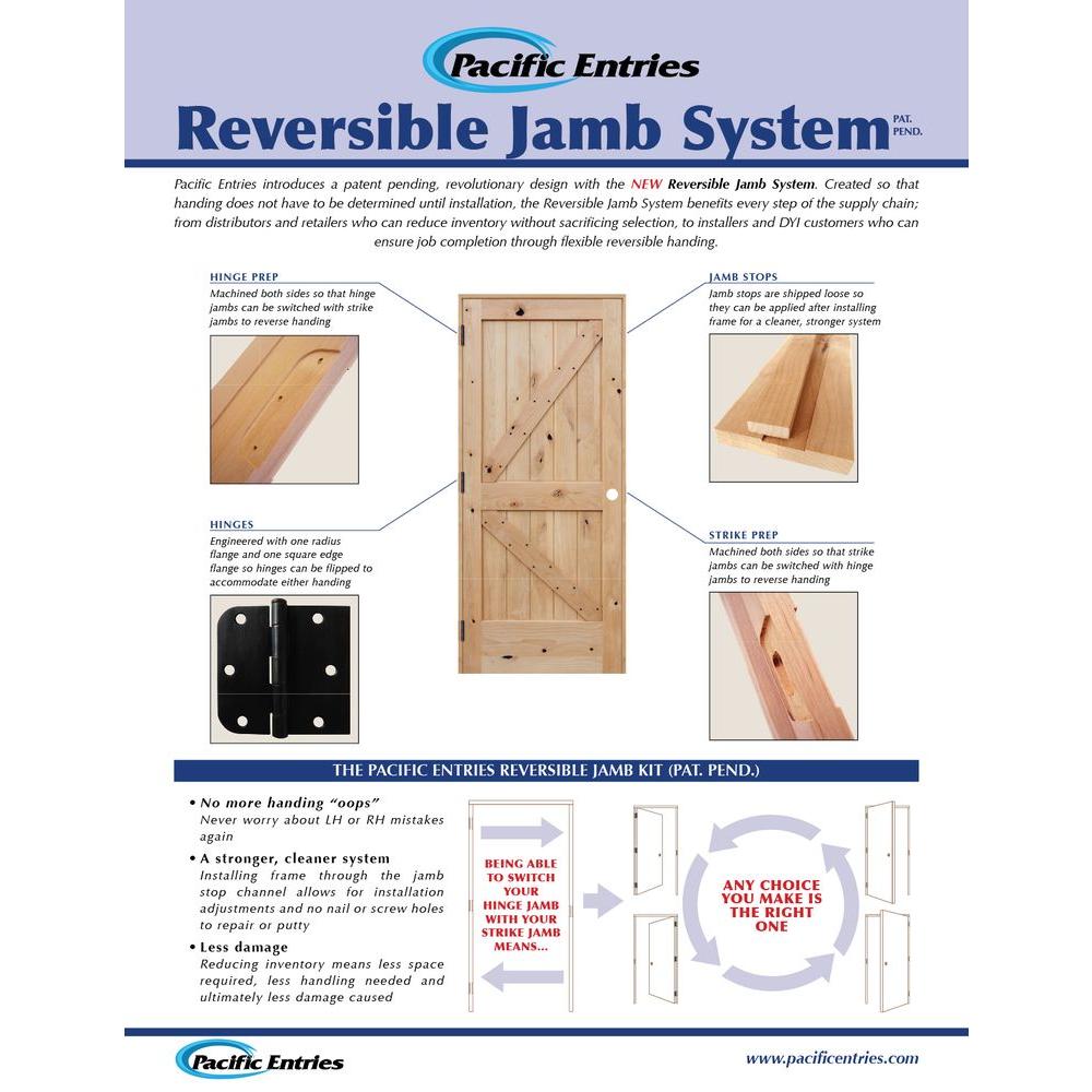 Pacific Entries 30 In X 80 In Rustic Unfinished 2 Panel V Groove Solid Core Knotty Alder Wood Reversible Single Prehung Interior Door