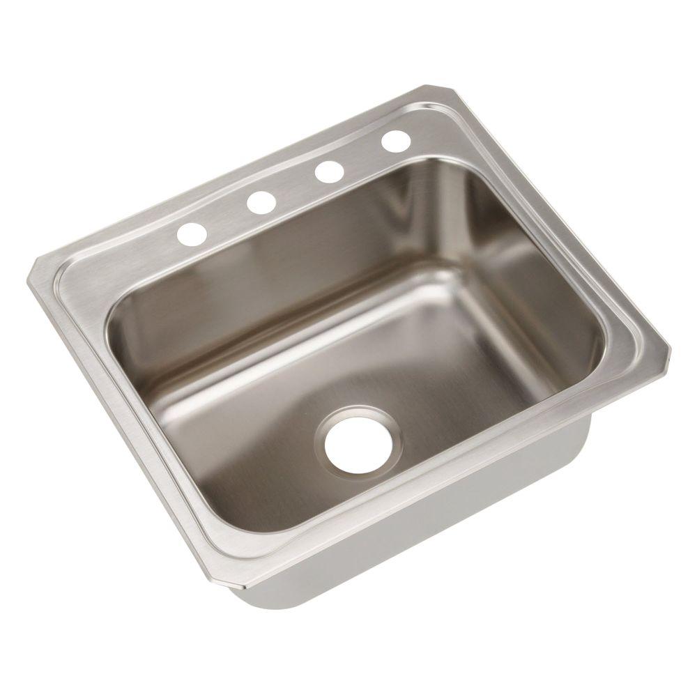 Elkay Celebrity Drop In Stainless Steel 25 1 Hole Single Bowl Elkay Celebrity Drop In Stainless Steel 25 1 Hole Single Bowl Kitchen Sink With 10 5 Dcr2522101 The Home Depot