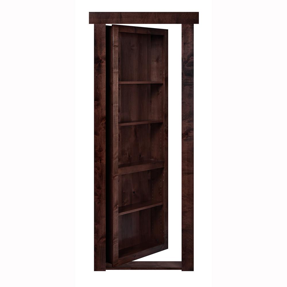 Murphy Door 24 in. x 80 in. Flush Mount Assembled Alder Dark Stained