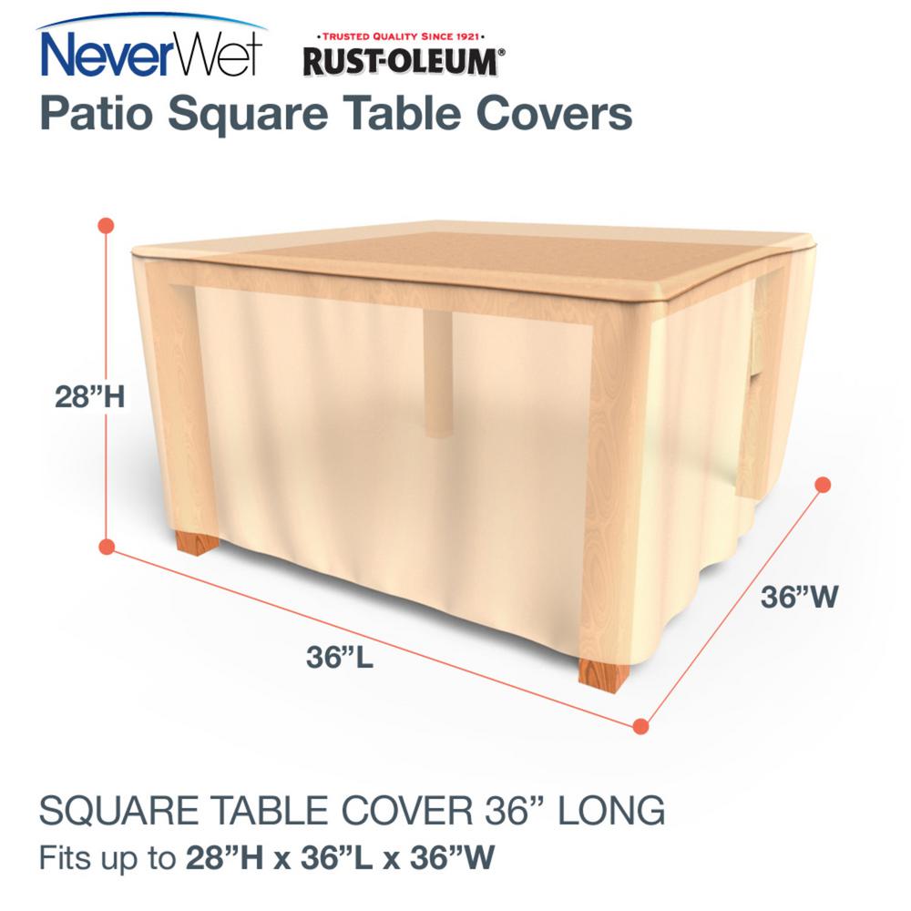 Budge Rust Oleum Neverwet Small Tan Outdoor Square Patio Table Budge Rust Oleum Neverwet Small Tan