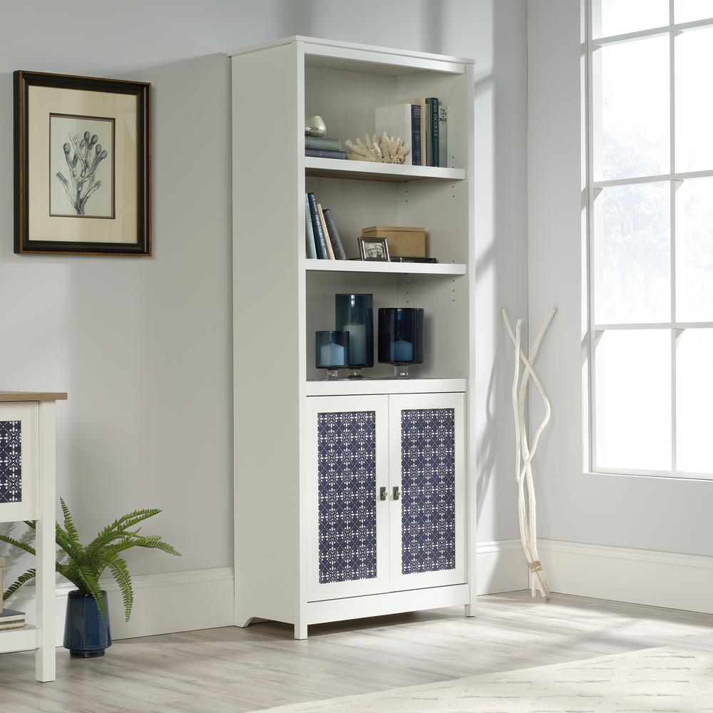 Sauder Cottage Road Soft White 2 Door Bookcase 424153 The Home Depot