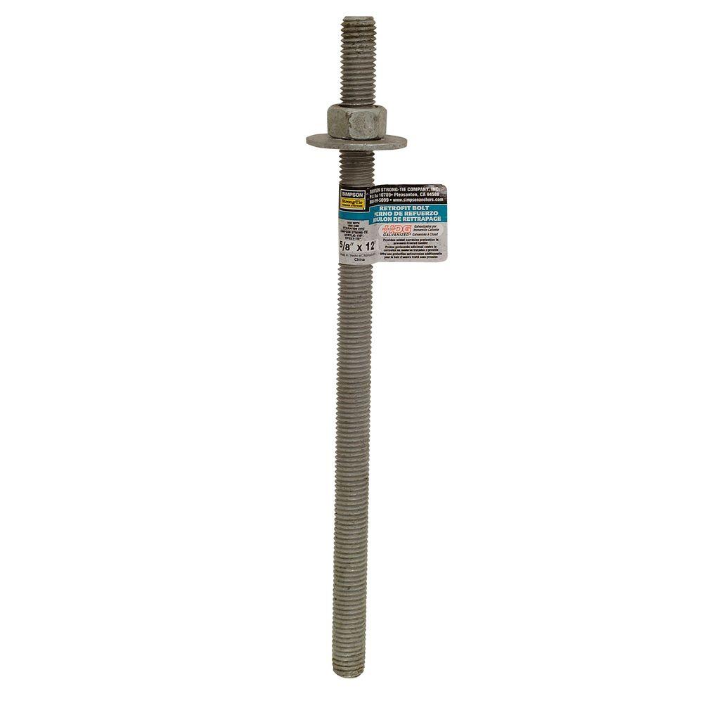 UPC 707392245704 product image for Simpson Strong-Tie RFB 5/8 in. x 12 in. Hot-Dip Galvanized Retrofit Bolt | upcitemdb.com