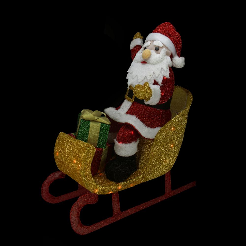 Northlight 29 5 In Lighted Tinsel Sleigh Christmas Lighted Tinsel