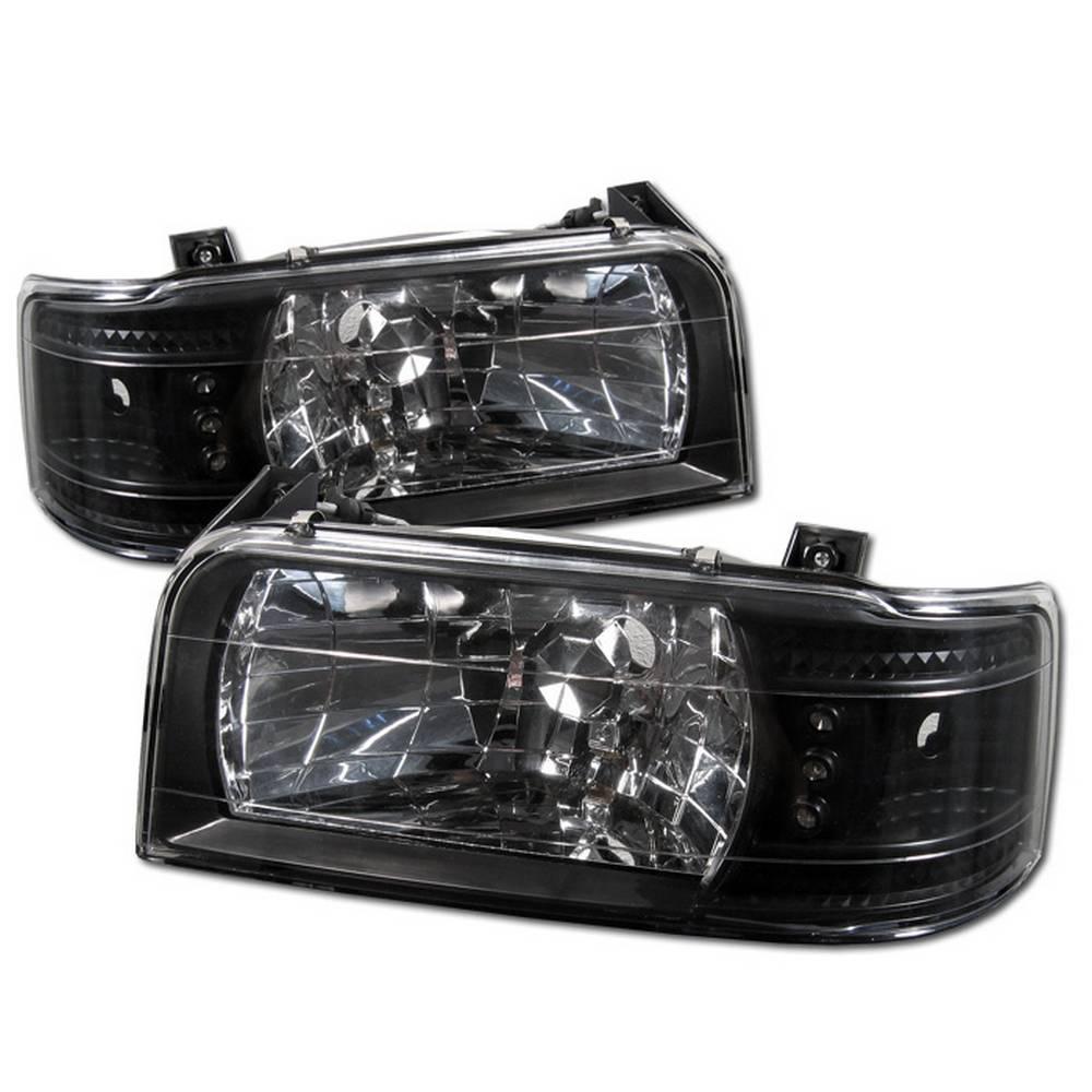 Spyder Auto Ford F150 92 96 Bronco 1pc Led Ford F150 92 96 Bronco 1pc Led Replaceable Leds Crystal Headlights Black