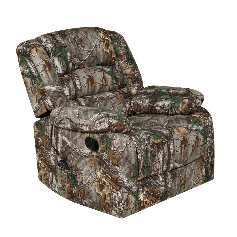 Relaxzen Longstreet Realtree Camo Microfiber Massage Rocker