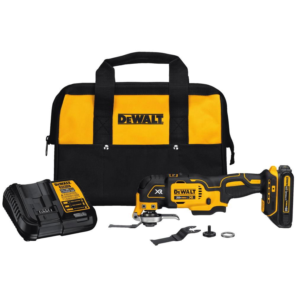 DEWALT 20-Volt MAX Lithium-Ion Cordless Oscillating Tool Kit w/ 20-Volt Battery 1.5Ah, Charger and Tool Bag