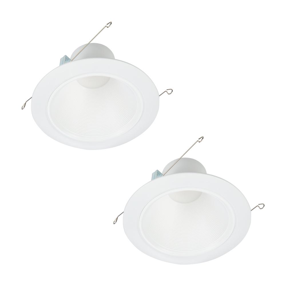 Halo 4 in. White Integrated LED Recessed Ceiling Light Retrofit Trim at 3000K Soft White Low