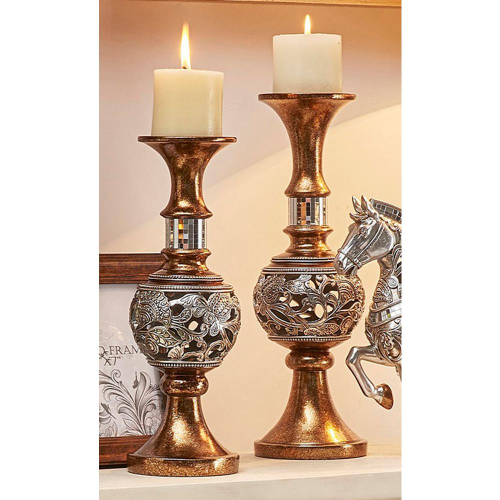 long silver candle holders