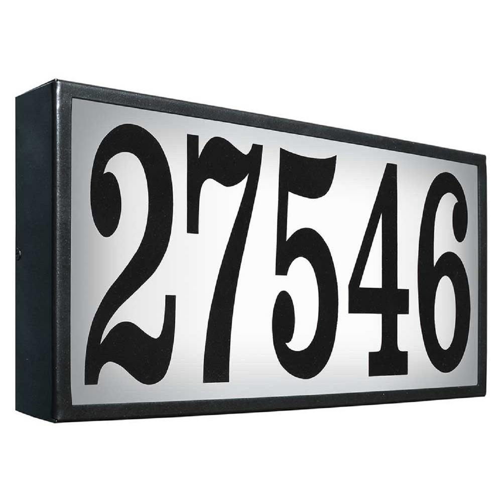 Qualarc Serrano Extra Large Galvanized Steel Black Lighted Address Qualarc Serrano Extra Large Galvanized Steel Black Lighted Address Plaque With Led Lights