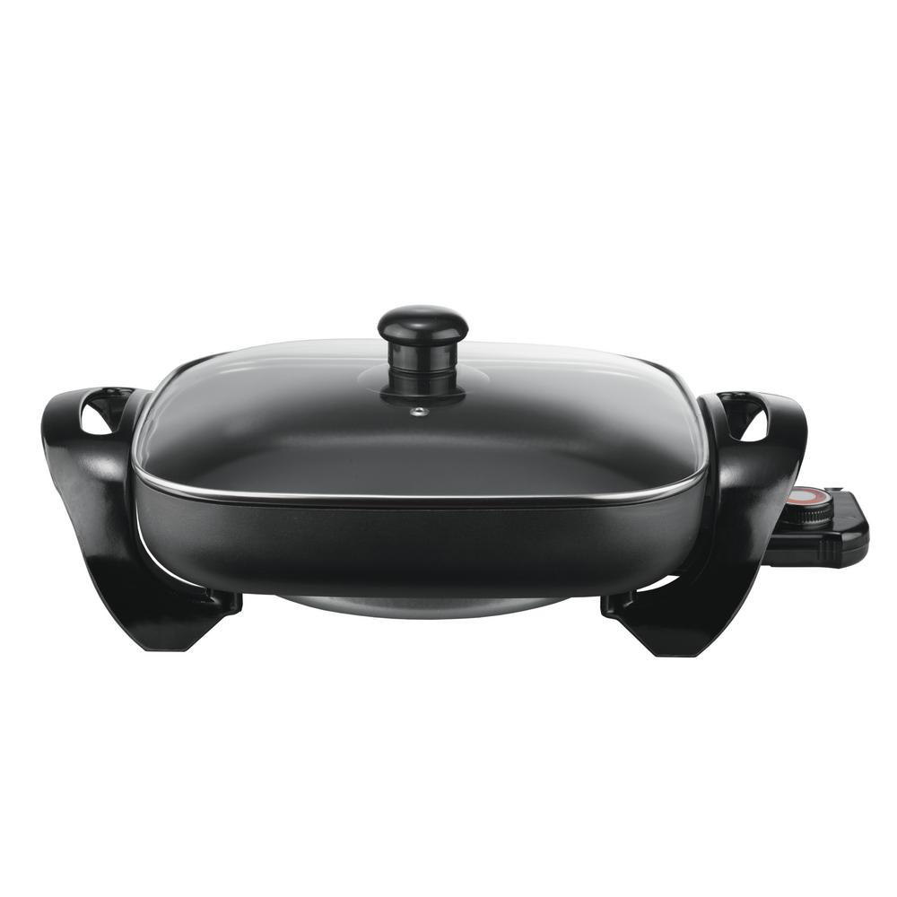 Presto 121 sq. in. Black NonStick Electric Skillet with Lid06626