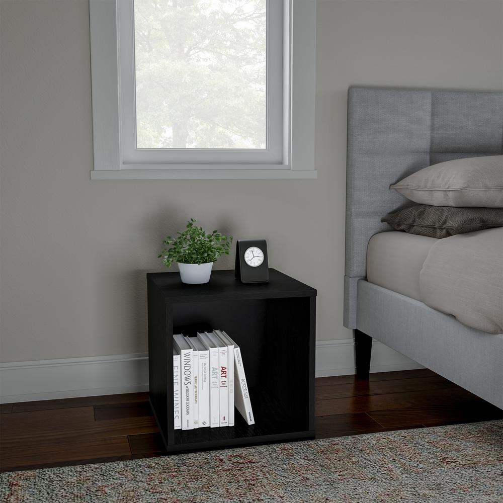 Lavish Home Black Open Front Modular Cube End Table Hw0200199 Black Open Front Modular Cube End Table