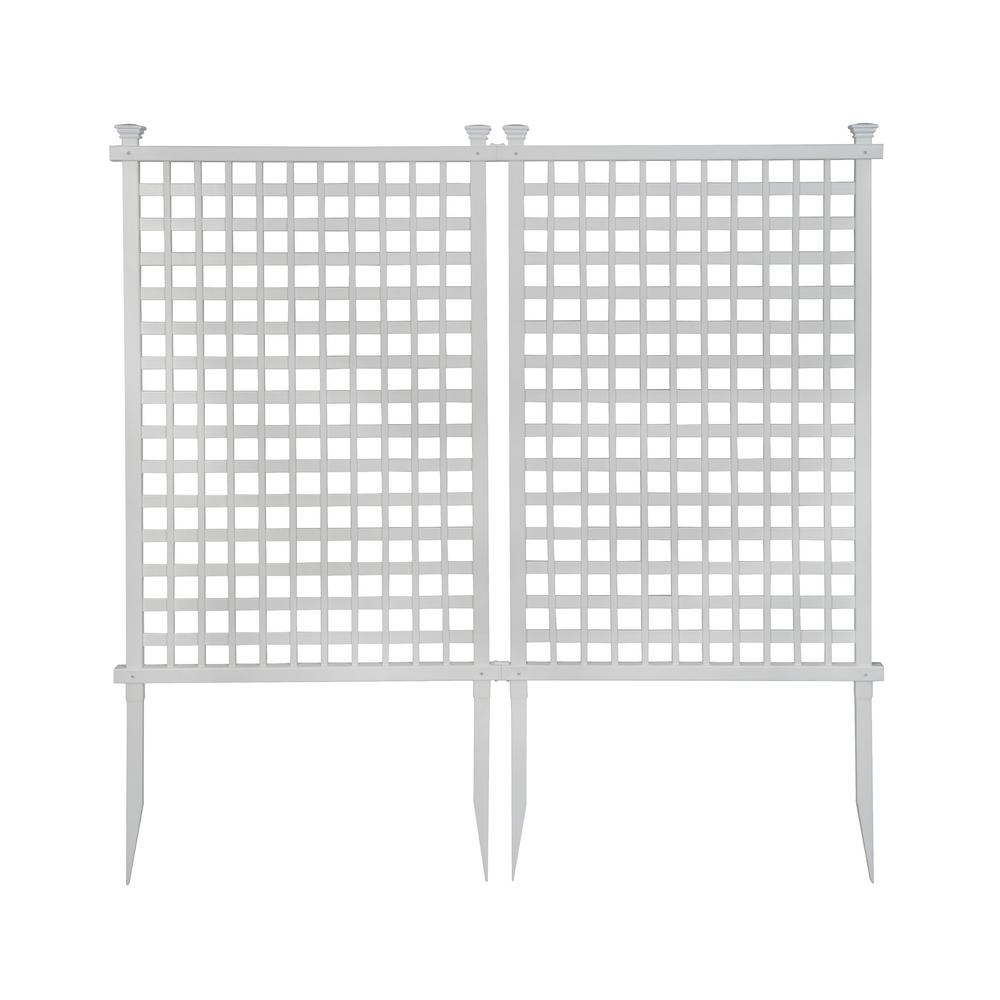 Zippity Outdoor Products 4.8 ft. H x 3 ft. W White Vinyl HighlandLattice Privacy Screen (2Pack