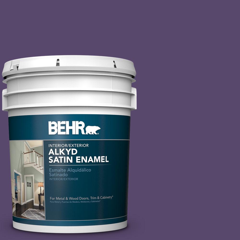 BEHR 5 gal. P5707 Proper Purple Satin Enamel Alkyd Interior/Exterior
