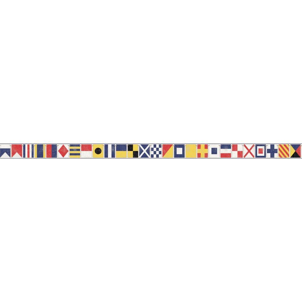 York Wallcoverings Nautical Living Sailing Flags Wallpaper Border ...