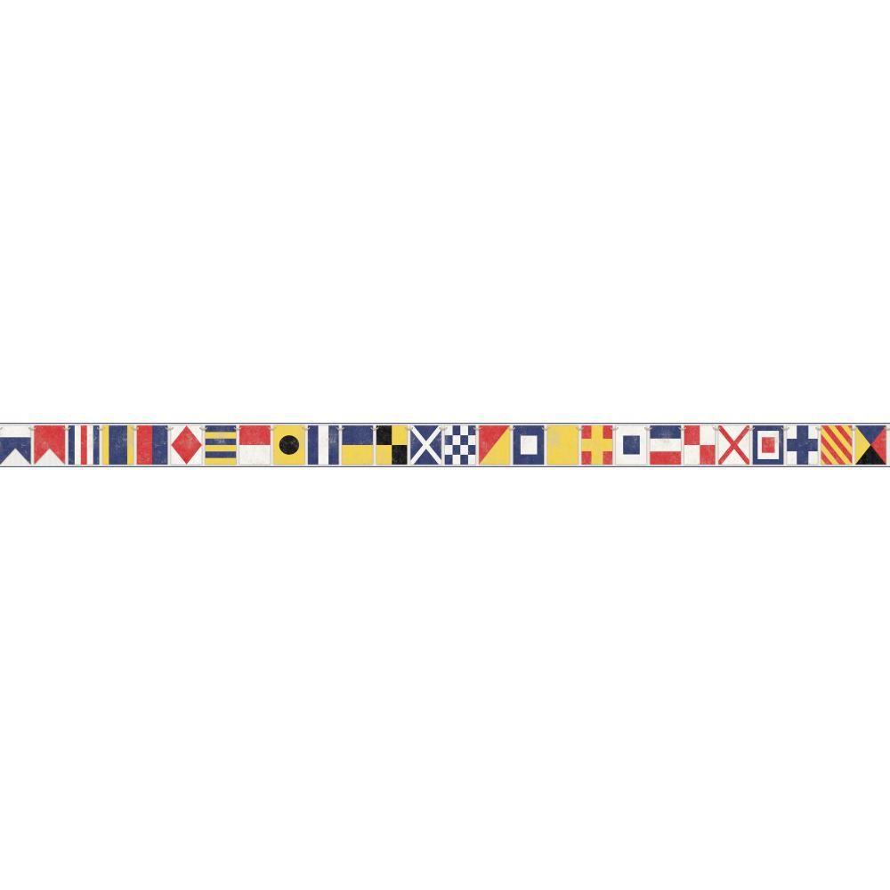 York Wallcoverings Nautical Living Sailing Flags Wallpaper Border