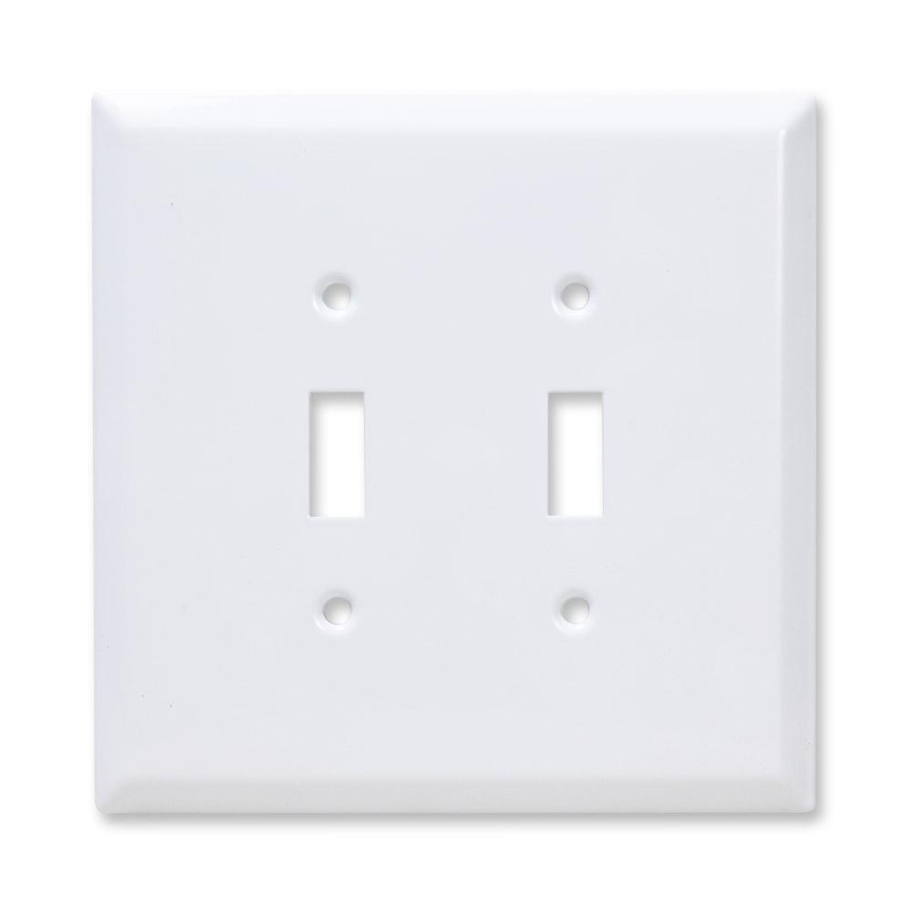 TAYMAC 2Gang Jumbo Toggle Smooth Wall Plate, White (10Pack)WJWTT