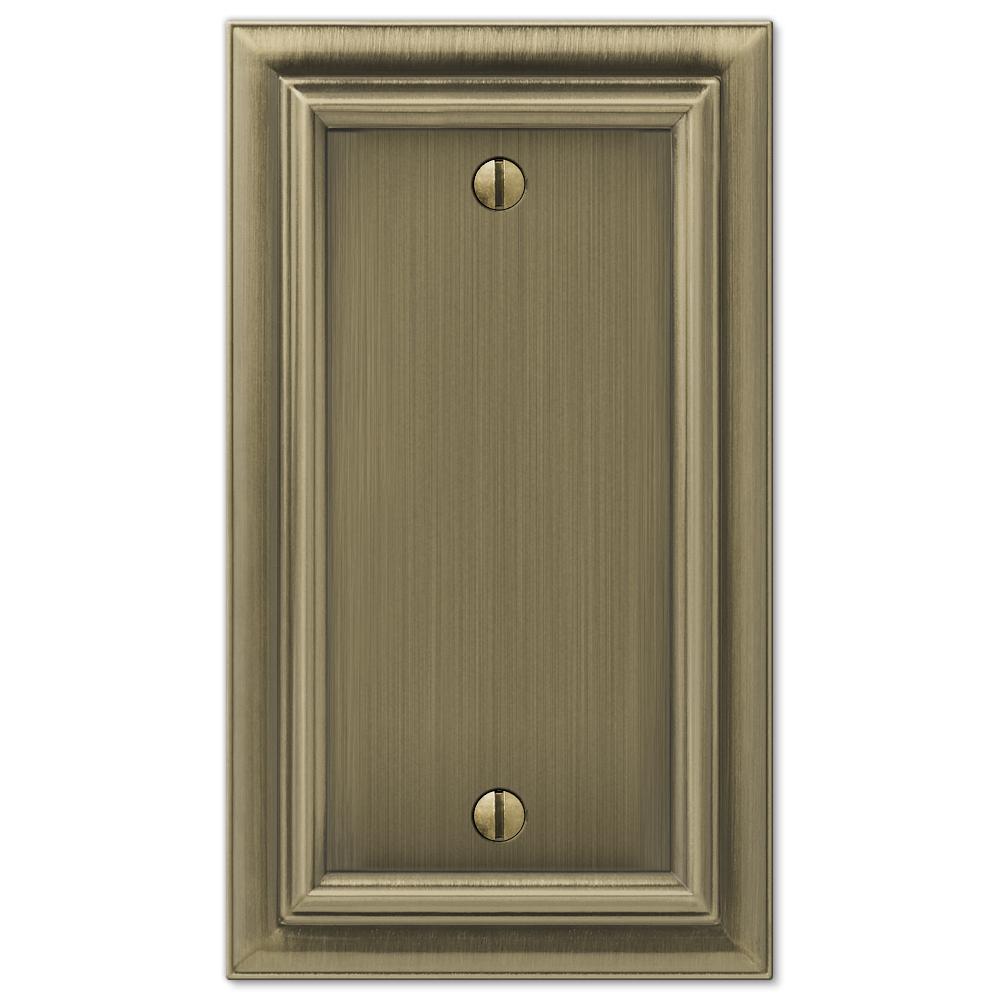 Amerelle Continental 1 Blank Wall Plate, Brushed Brass94BBB The Home