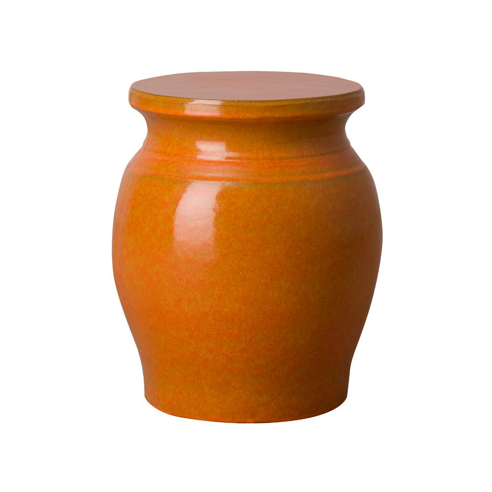 Emissary Koji Orange Ceramic Garden Stool 0517bo The Home Depot