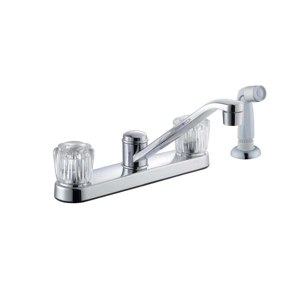 Glacier Bay Aragon 2 Handle Standard Kitchen Faucet In Chrome With