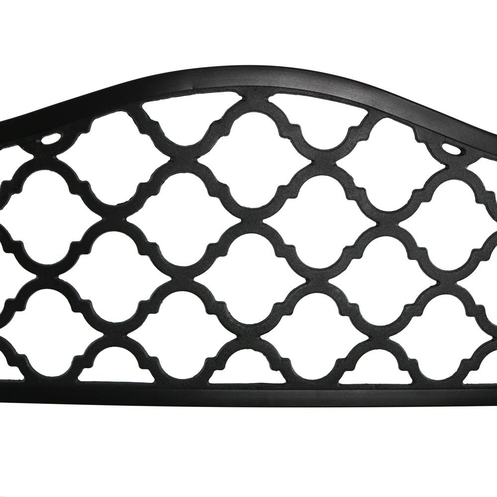 Sunnydaze Decor Lattice Black Cast Iron Outdoor Bench Yuk