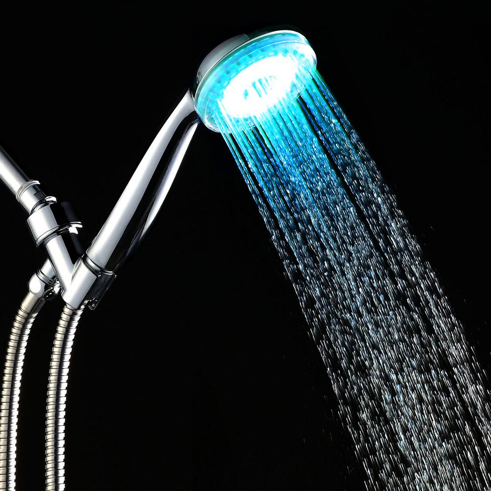 lighted waterfall shower head