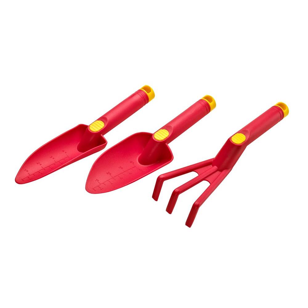 Ogrow High Quality 11 in. Gardening Tool Set in Red (3Piece)OGPTCSTRS The Home Depot