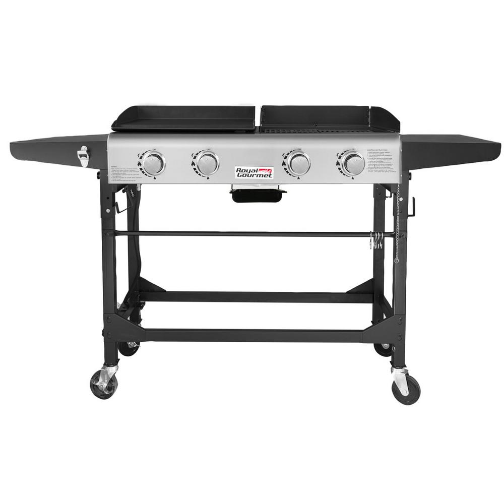 Royal Gourmet 4Burners Portable Propane Gas Grill and Griddle Combo