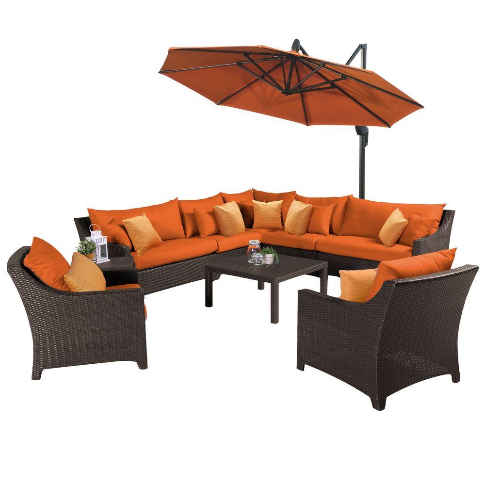 Orange Outdoor Sectionals Outdoor Lounge Furniture The Home Depot