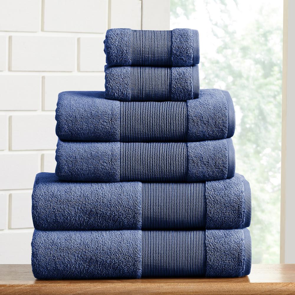 Modern Threads Air Cloud 6-piece Navy Towel Set-5actl6pe-nvy-st - The 