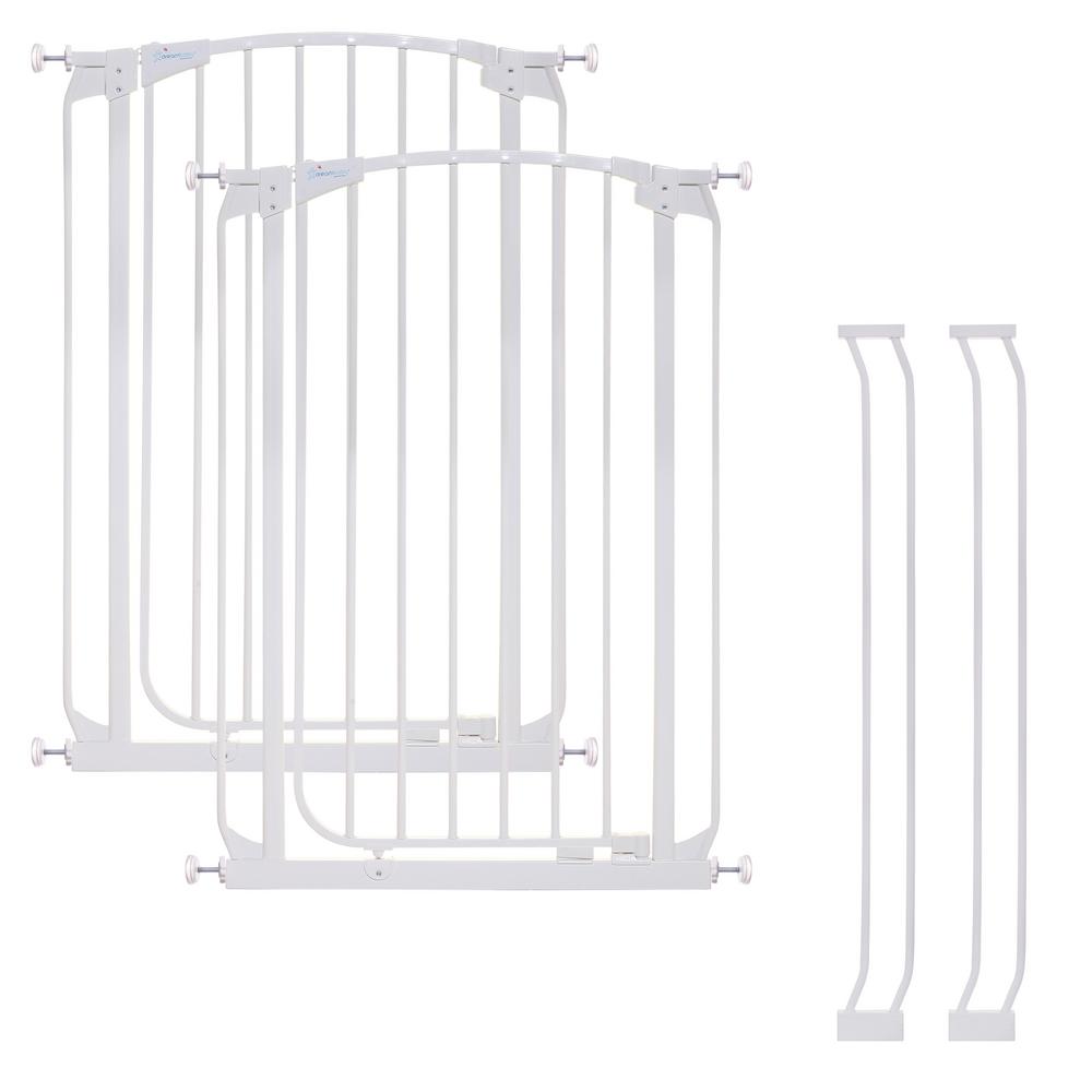 Dreambaby Chelsea 40 in. H. Extra Tall AutoClose Security Gate in White Value Pack with 2 Gates