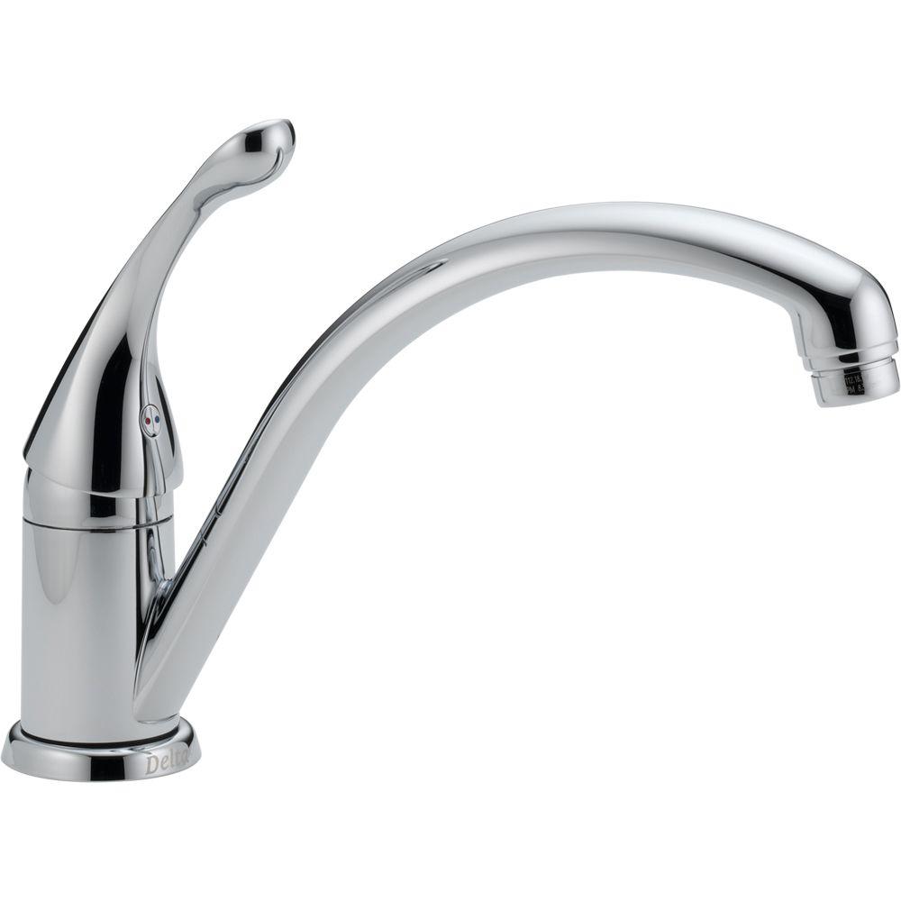 Delta Collins Lever Single Handle Standard Kitchen Faucet In Chrome 141 Dst The Home Depot