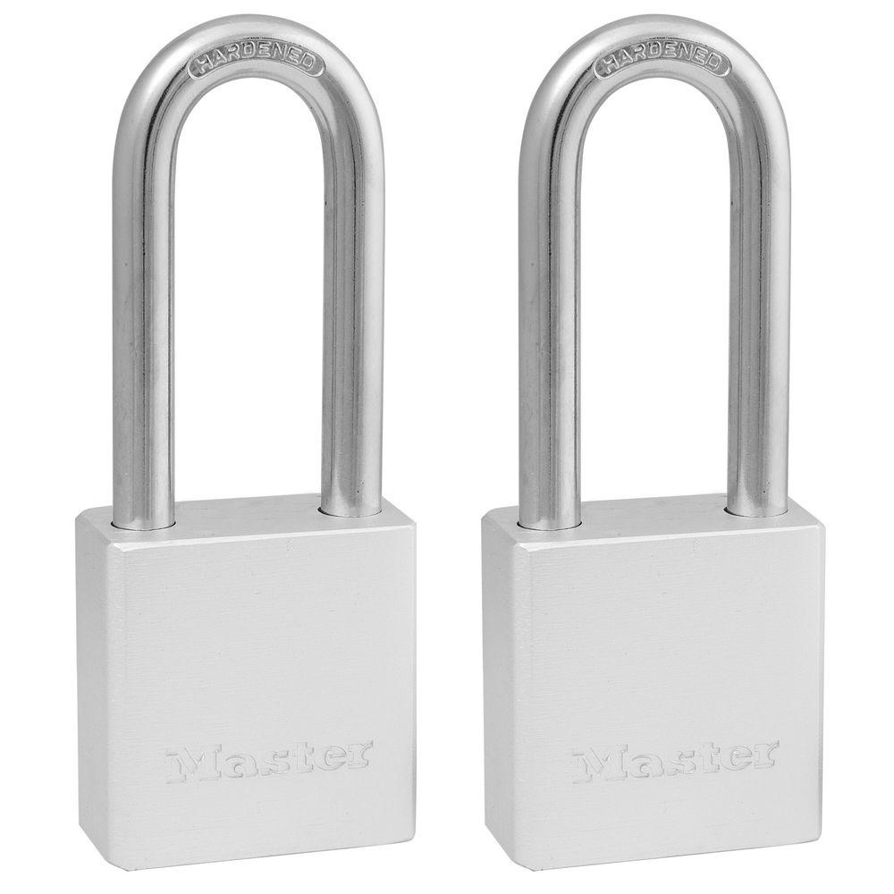 Master Lock 11/2 in. Solid Aluminum Padlock with 2 in. Shackle (2Pack
