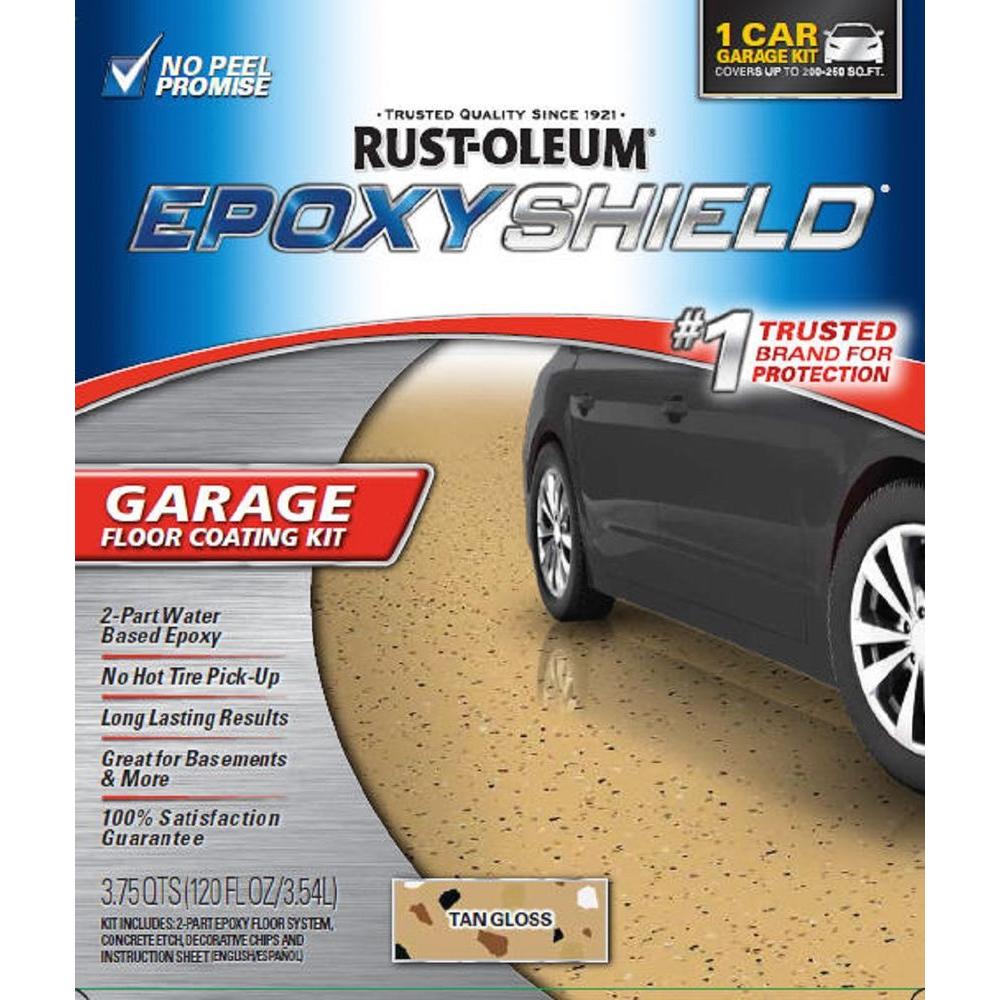 Rust-Oleum EpoxyShield 120 oz. Tan High-Gloss Low VOC One Car Garage ...