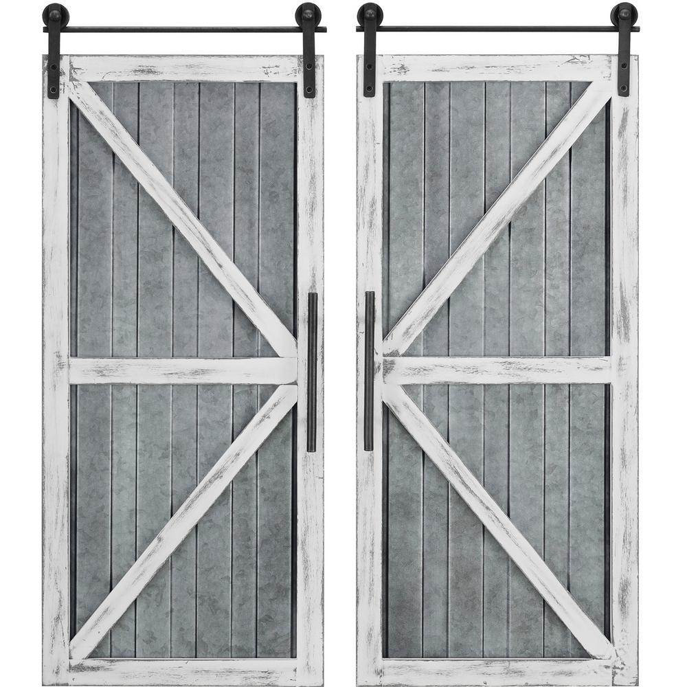 FirsTime & Co.® White Carriage Farmhouse Barn Door Plaque 2-Piece Set