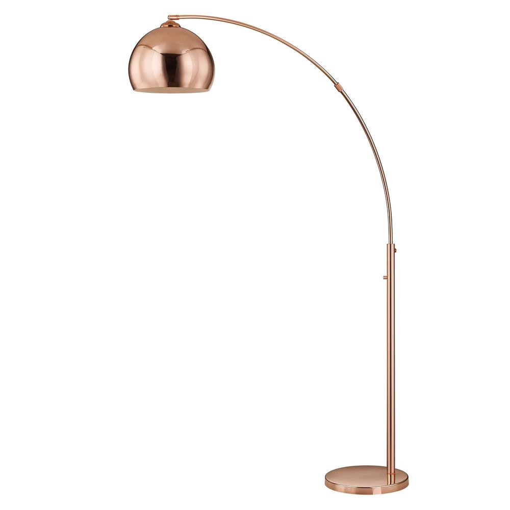 Copper Floor Lamps The Home Depot Alrigo Rose Copper 80 In Led Arched Dimmable Floor Lamp