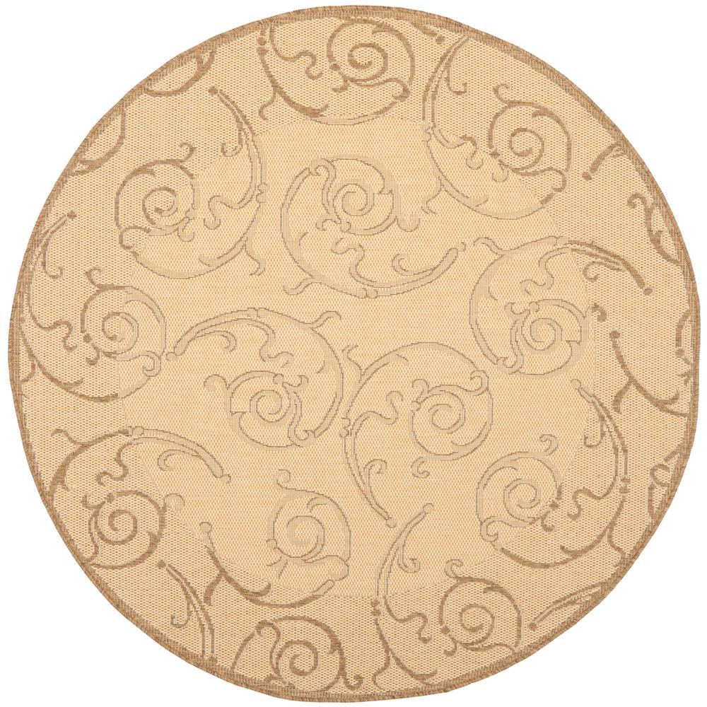 Safavieh Courtyard Natural/Brown 7 ft. x 7 ft. Indoor/Outdoor Round