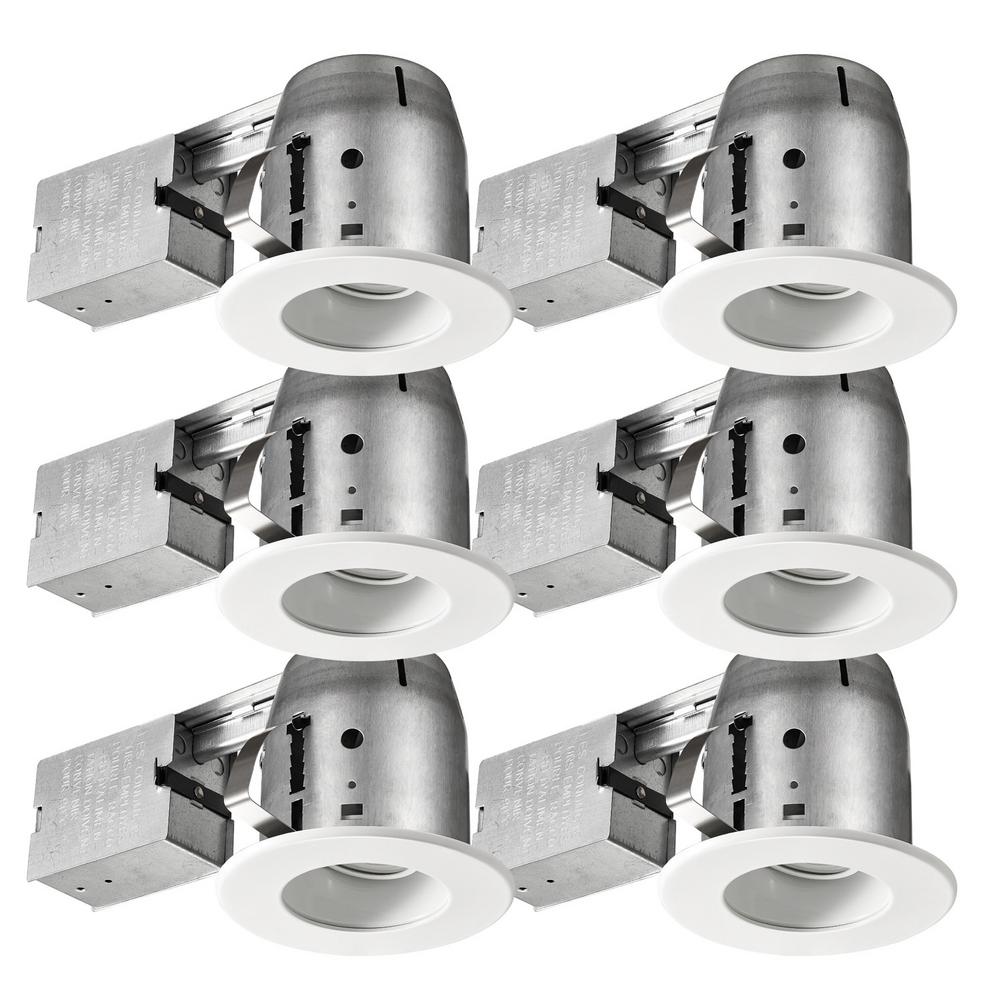 Globe Electric LED Glare Control / Directional 4 in. White Recessed Kit (6-Pack)