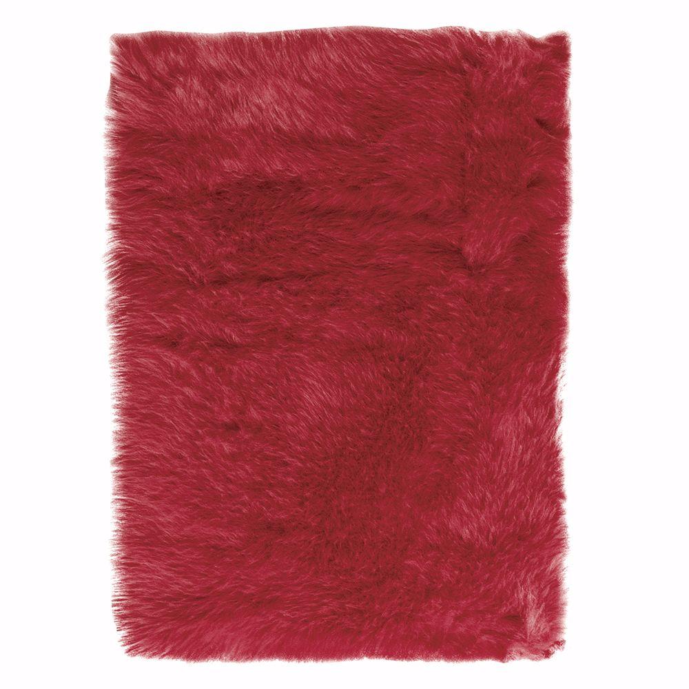Home Decorators Collection Faux Sheepskin Red 11 Ft X 16 Area Rug