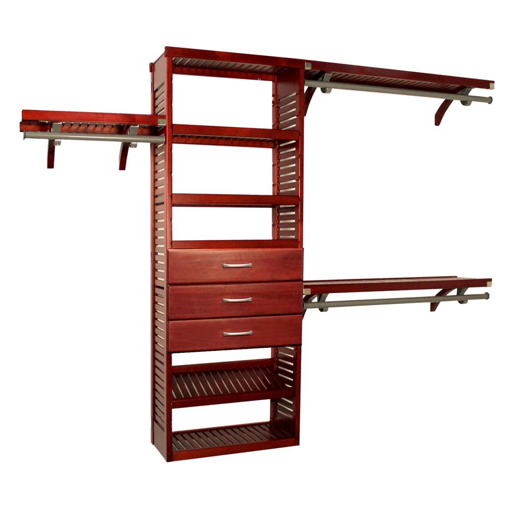 John Louis Home 12 in. Deep Premier Closet System with 3 Drawers (6 in