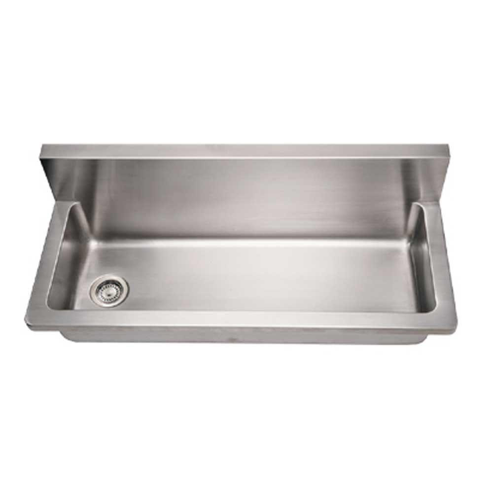 Noah S Collection Wall Mount Brushed Stainless Steel 44 In 0 Hole Single Bowl Kitchen Sink