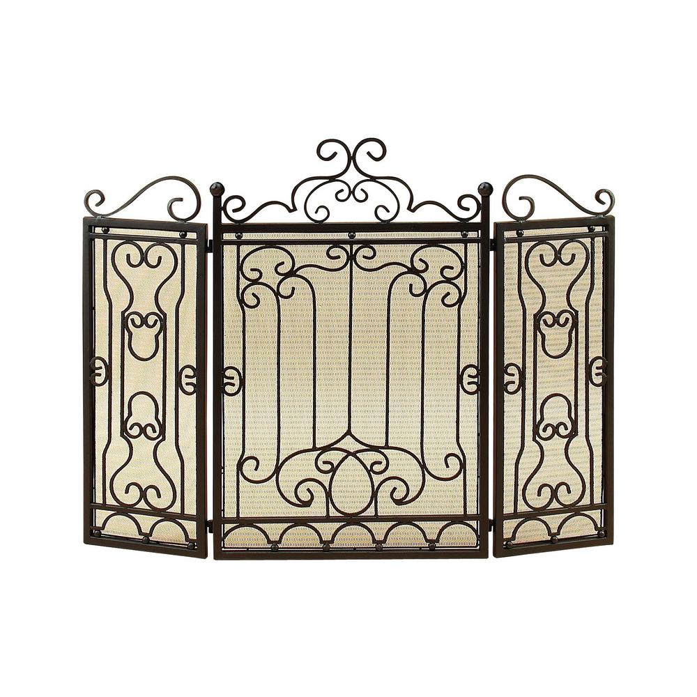 Litton Lane 48 In X 38 In Metal Fireplace Screen 90569 The