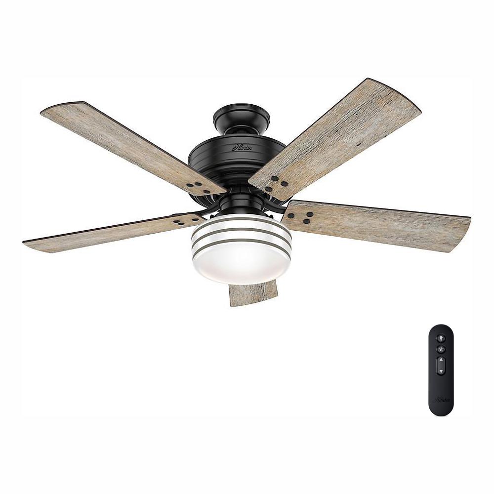 Hunter Cedar Key 52 In Indoor Outdoor Matte Black Low Profile Hunter Cedar Key 52 In Indoor Outdoor