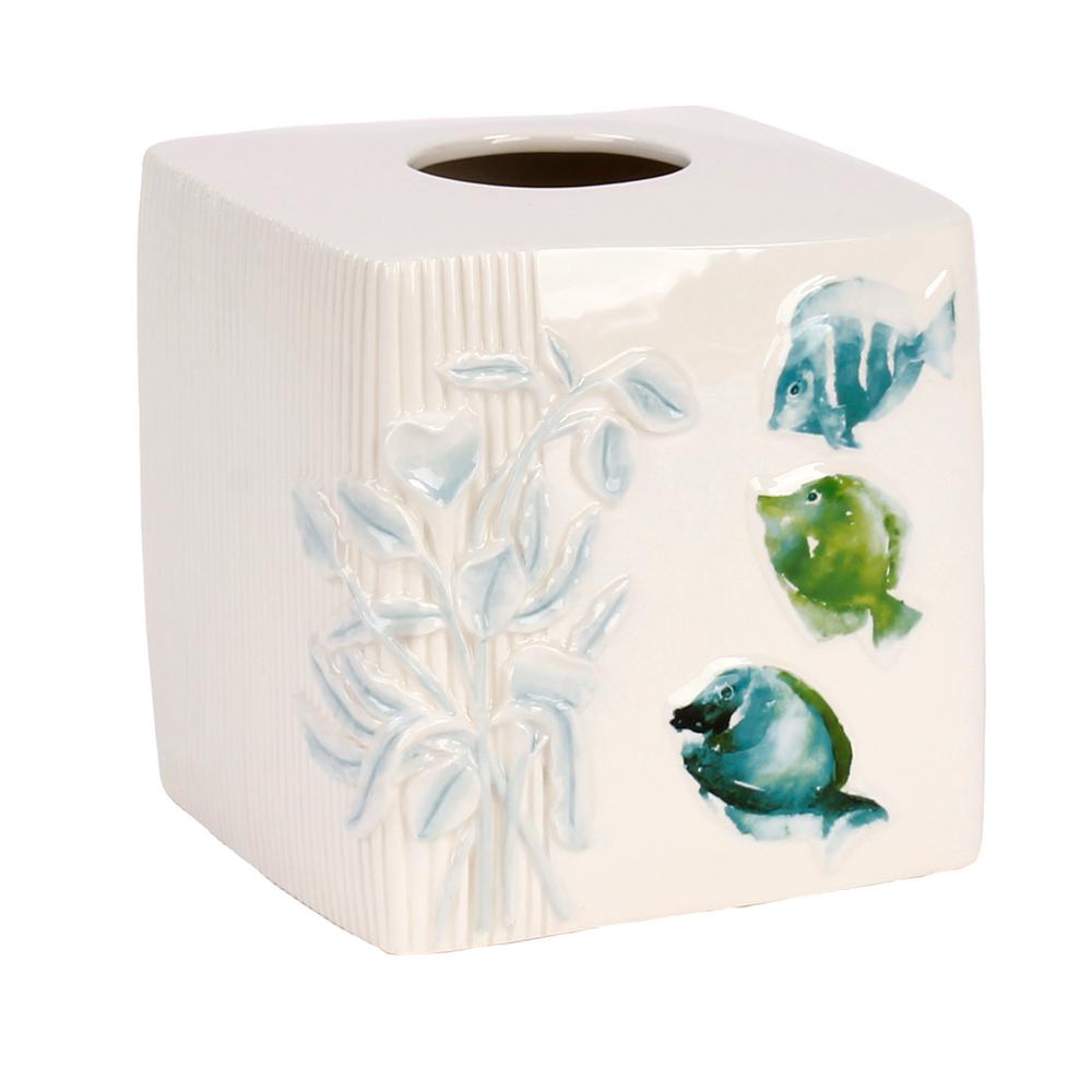 Saay Knight Atlantis Freestanding Tissue Box Cover In Aqua Saay Knight Atlantis Freestanding Tissue Box Cover In Aqua