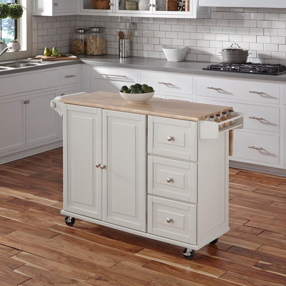 Dolly Madison Liberty White Kitchen Cart 4511 95 The Home Depot