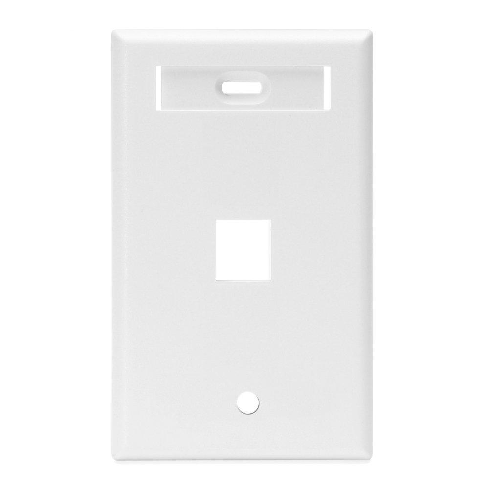 Leviton 1 Gang Quickport Standard Size 1 Port Wallplate With Id Window White 42080 1ws The 8331