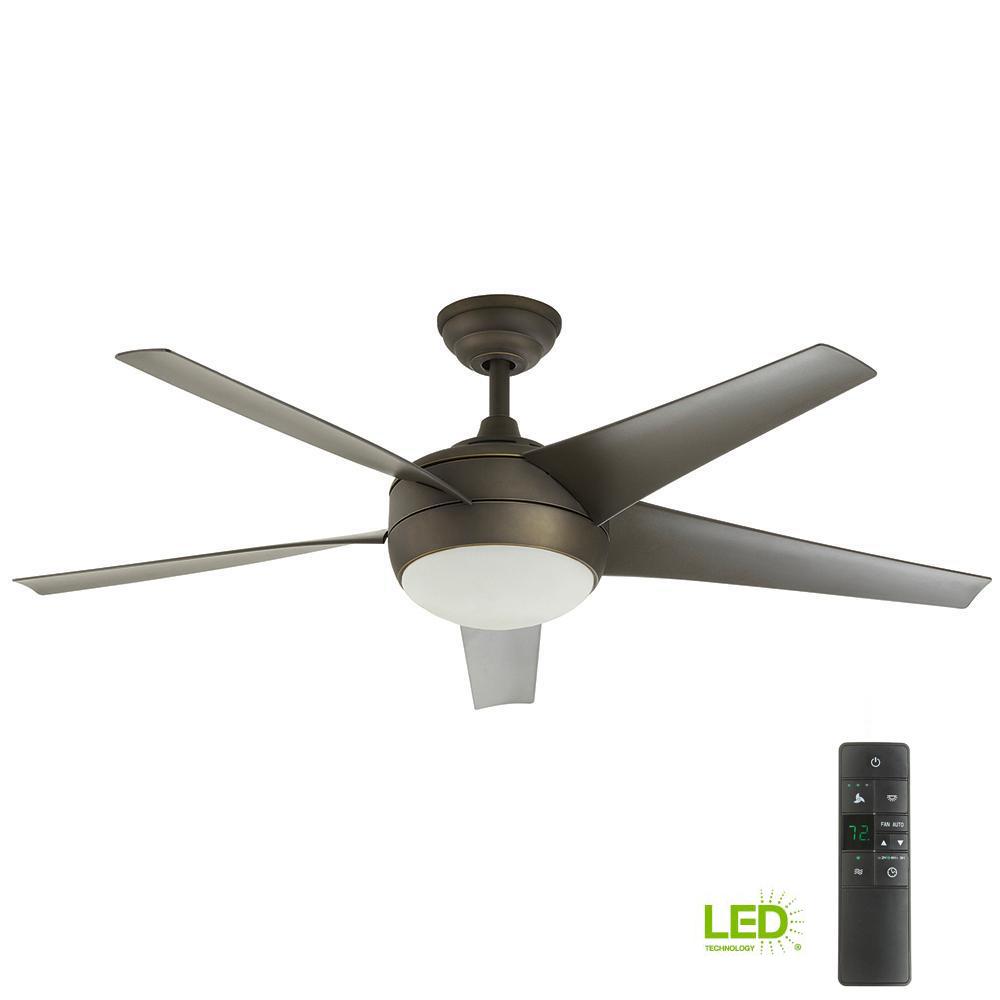 Bronze Ceiling Fans Lighting The Home Depot Windward Iv 52 In Led Indoor Oil Rubbed Bronze Ceiling Fan With Light Kit
