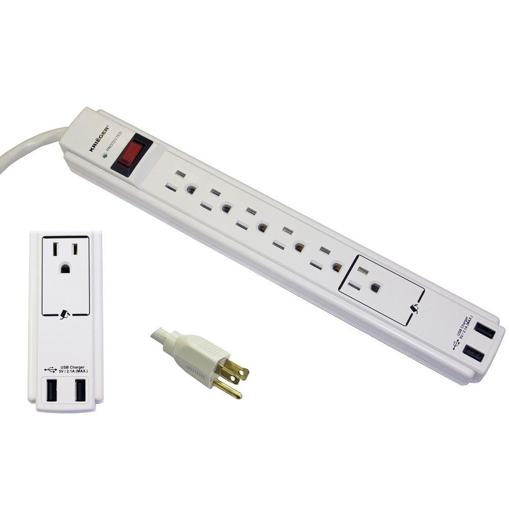 Krieger 6Outlet Power Strip with 2 USB PortsKR62USB The Home Depot