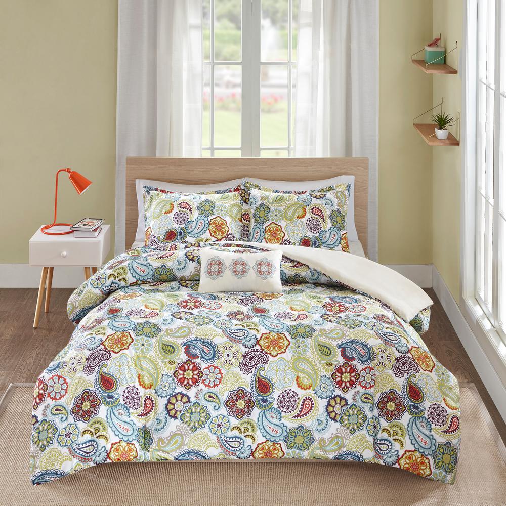 Mi Zone Asha 4 Piece Multicolored King Comforter Set Mz10 177